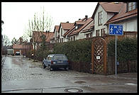 Townhouses whose backyard is the Dachau Concentration Camp.  Just outside Munich, Germany