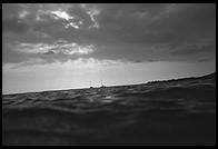 In the water.  Off Hawaii.