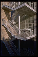 Smoking outside the Getty Center. Los Angeles, California.