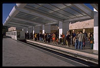 Tram stop at the top of the hill. Getty Center. Los Angeles, California.