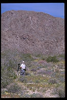 Photographer working in the Colorado Desert. Joshua Tree National Park