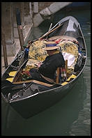 A gondolier in a quiet moment