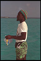 Boatside vendor.  Caribbean.