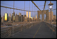 Sunrise.  Brooklyn Bridge.  New York City.