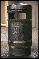 Garbage can near Stadshuset in Stockholm