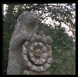 Parco dei Mostri (park of monsters), below the town of Bomarzo, Italy (1.5 hours north of Rome). This was the park of the 16th century Villa Orsini and is filled with grotesque sculptures.