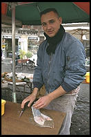 The open-air market in the Campo de Fiori (Rome)