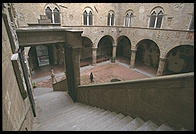 Coming down the stairs into the courtyard of Florence's Bargello