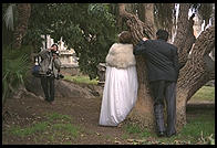 Newlyweds pose atop Rome's Capitol hill