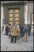 Lorenzo Ghiberti's 10 panels in the east door of Florence's Baptistry (c. 1430)