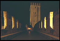 Verona's Castelvecchio at night