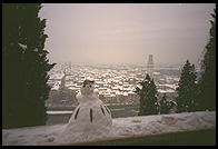 View over Verona after a January snowstorm