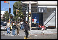 Gap store at the corner of Haight and Ashbury streets in San Francisco, California.  Sic transit gloria hippie.