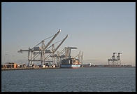 Container ship cranes. Oakland, California.