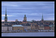 Gamla Stan, Stockholm from Fjallgatan on Sodermalm.