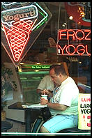 Frozen Yogurt.  6th Avenue and 12th.  Manhattan 1995.