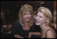 Christina Perreault, aged 14, suffering from chicken pox at the 1995 IMTA Show in Manhattan.  Being made up by Francesca Milano.