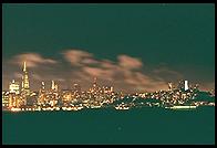 San Francisco, California (at night, from Treasure Island)