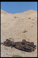 Above the shore of the Dead Sea.