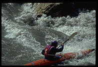 Kayaker on the Nenana River.  Just outside Denali National Park (Alaska)