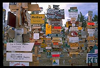 The famous Watson Lake sign forest on the Alaska Highway.