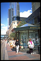 Downtown Minneapolis is so clean and genteel that the bus shelters are made of glass and feature piped-in classical music (but nothing disturbing like Mahler)