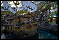 A replica of Columbus's ship the Santa Maria.   Inside the West Edmonton mall (Alberta, Canada)