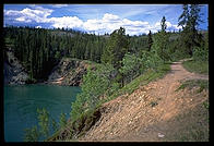 A trail along the banks of the Yukon River, Whitehorse, Yukon.