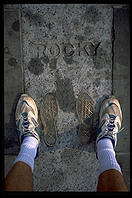 The feet of Rocky, at the top of the Philadelphia Art Museum