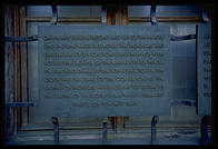 Plaque describing German actions in Prague's Old Town Square, a few days after the official end of the war