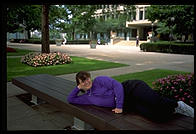 Molly in the Technology Square courtyard.