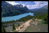 View from the top of the Icefields Parkway, connecting Canada's Banff and Jasper National Parks