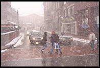 Winter.  Harvard Square.