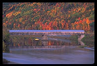 The longest covered bridge in the United States, spanning the Connecticut river and connecting New Hampshire and Vermont about 20 miles south of Hanover, NH.