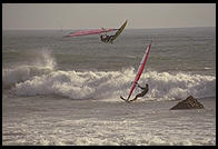 Windsurfing. Just north of the Hearst Castle. San Simeon, California.