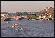 Head of the Charles Regatta, Sunday, October 18, 1998.  From the footbridge to Harvard Business School