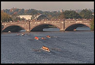 Head of the Charles Regatta, Sunday, October 18, 1998.  From the footbridge to Harvard Business School