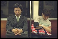 Sleeping on train.  Tokyo