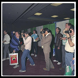 Photographers.  Consumer Electronics Show.  Las Vegas, Nevada.  1991