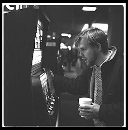 Bart Addis at the slot machines, Las Vegas, Nevada
