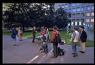 Secret Service guys checking out the press.  MIT Graduation 1998.