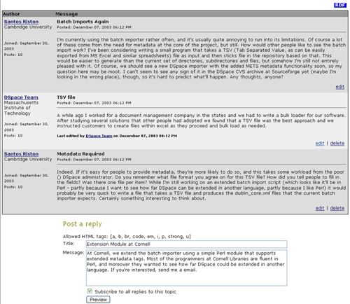 [screenshot of forums/messages.php]