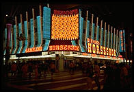 Binion's Horseshoe. Downtown Las Vegas (Fremont Street). The owner of Binion's, Ted Binion, was murdered on September 17, 1998 by Sandy Murphy, Binion's 27-year-old girlfriend and former topless dancer, and her lover, Rick Tabish